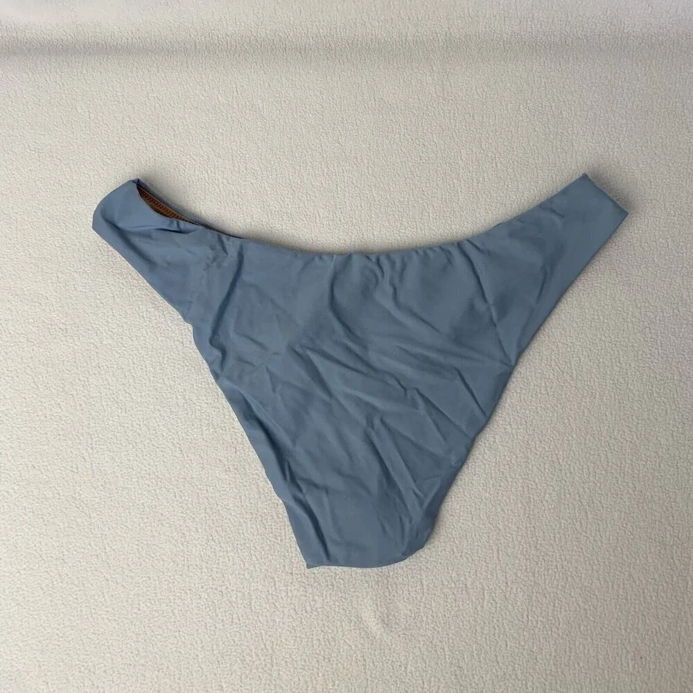 J. Crew Womens Bikini Bottom Large Baby Blue Curved High Waist Cheeky Swim NWT